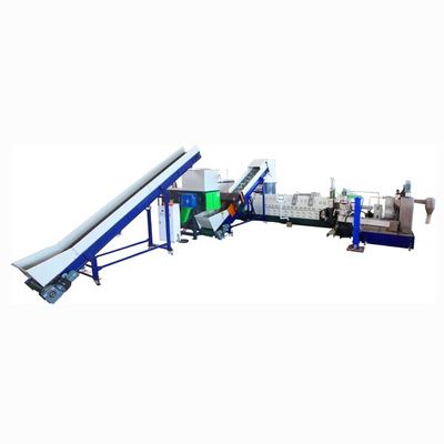 comprare 300 kg/ora Macchina di riciclaggio per la pelletizzazione di plastica orizzontale a due fasi con compressore di taglio online manufacture