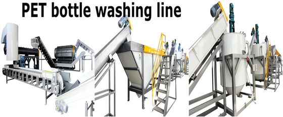comprare Linea di lavaggio automatica di bottiglie in PET Macchine per la frantumazione di bottiglie per animali domestici in acciaio inossidabile 2000 kg/ora online manufacture
