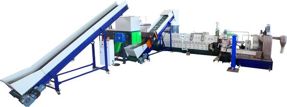 Extruder a vite verticale singola macchina di riciclaggio di sacchetti di tessuto in PP personalizzata 250 kg/ora